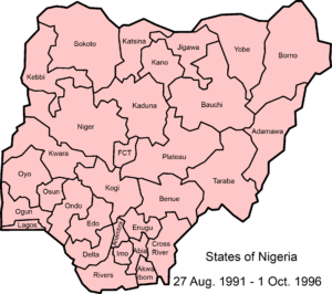 mappa della Nigeria